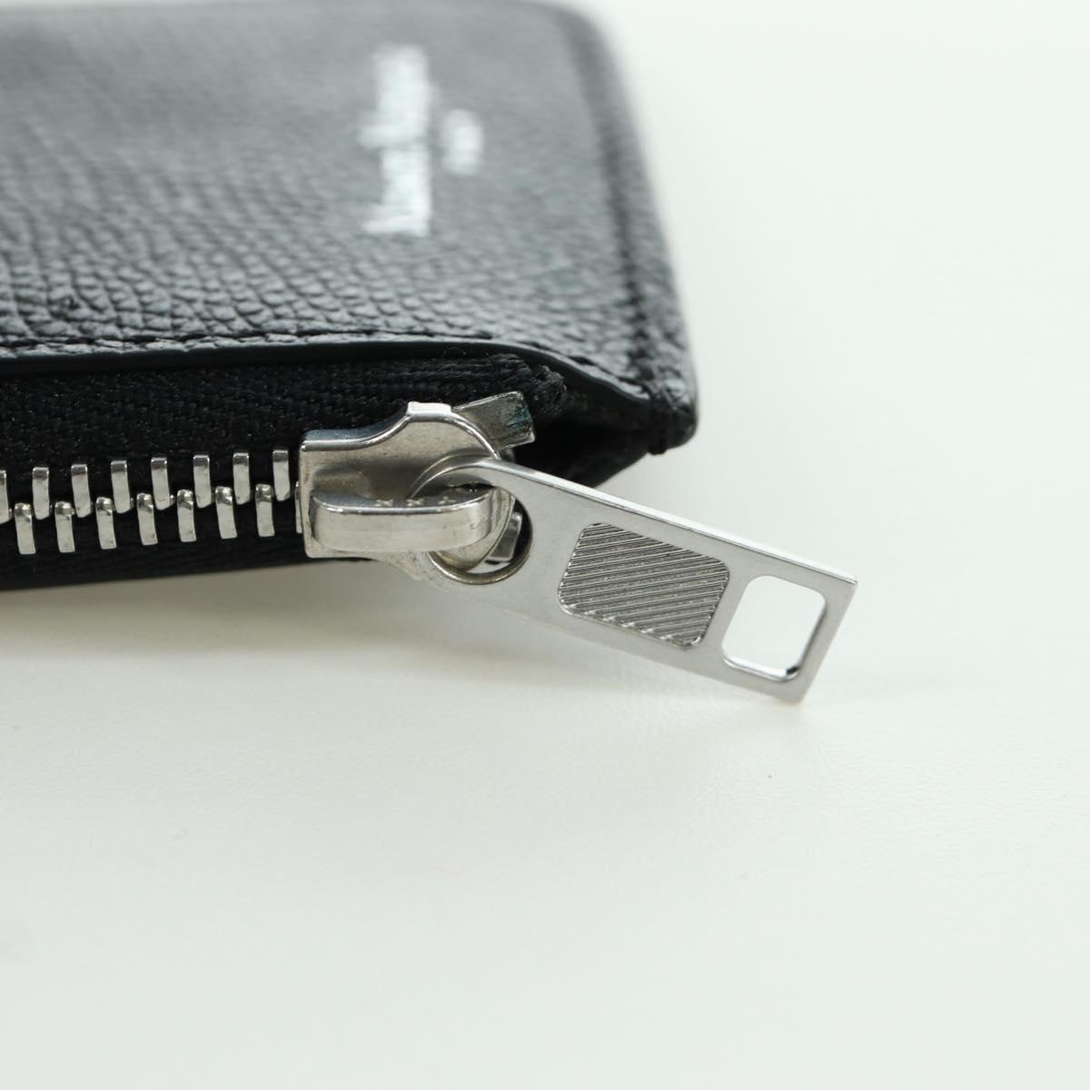 Maison Margiela Card Case Leather Black Silver Auth 168834M