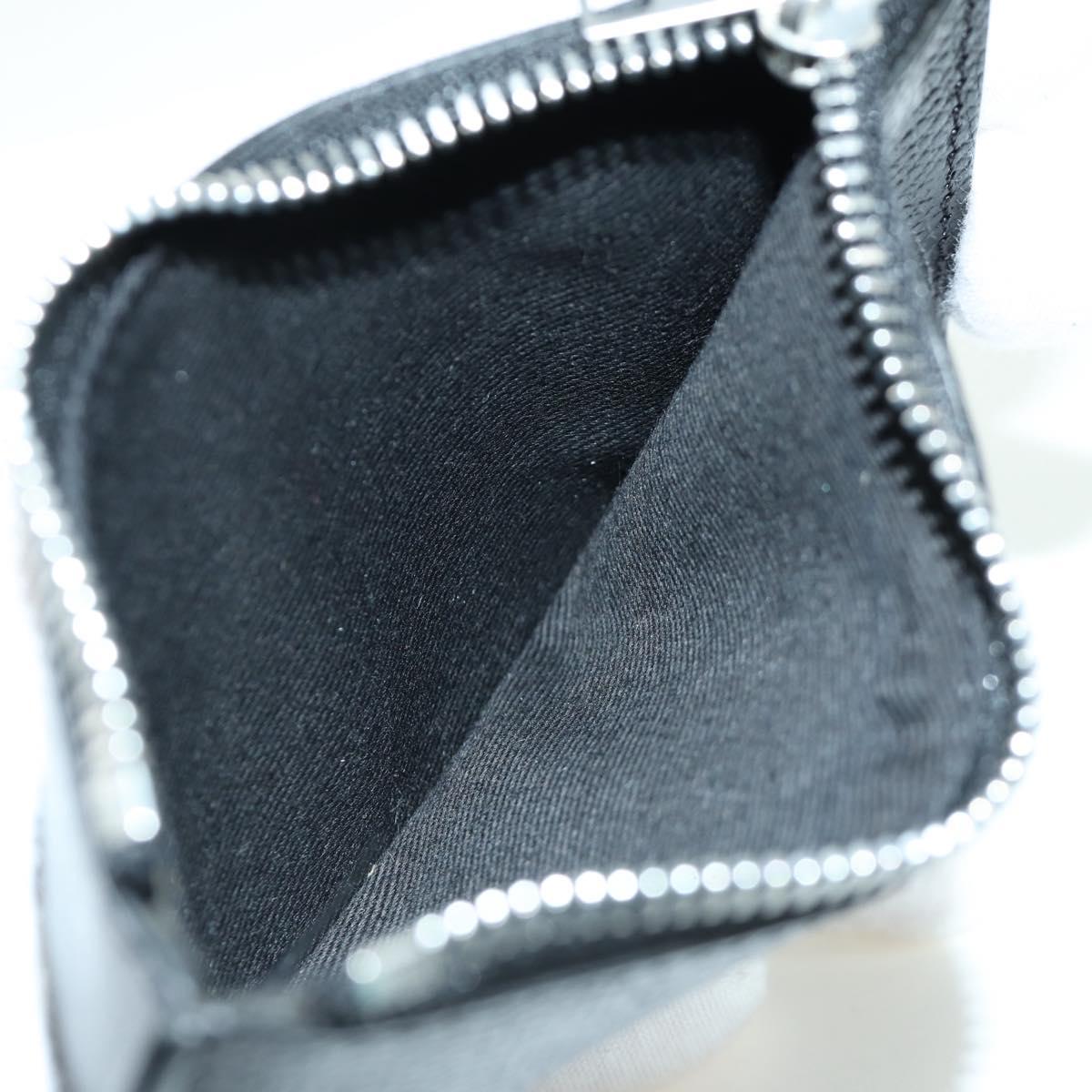 Maison Margiela Card Case Leather Black Silver Auth 168834M