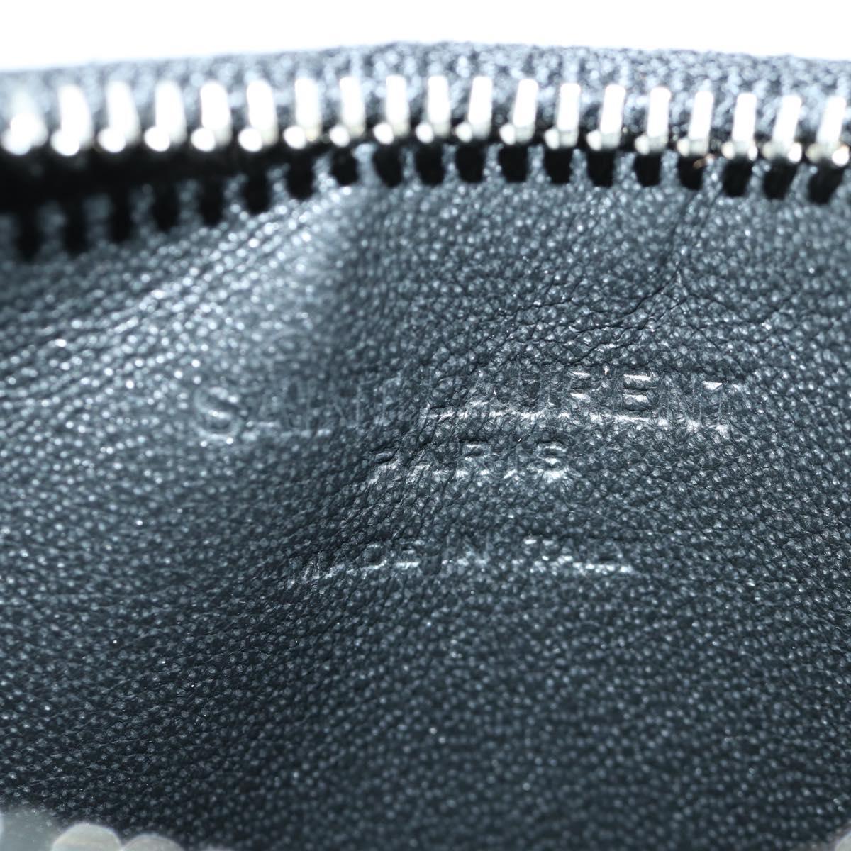 SAINT LAURENT Card Case Leather Black Auth 168835M