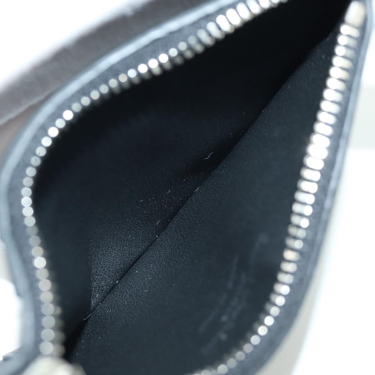 SAINT LAURENT Card Case Leather Black Auth 168835M