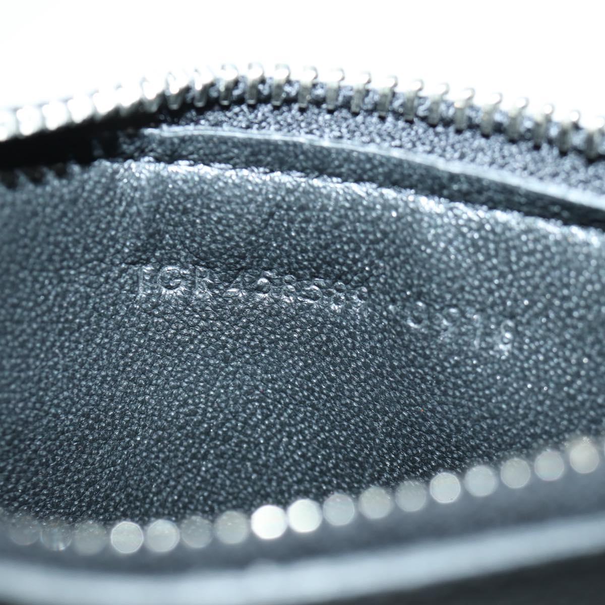 SAINT LAURENT Card Case Leather Black Auth 168835M