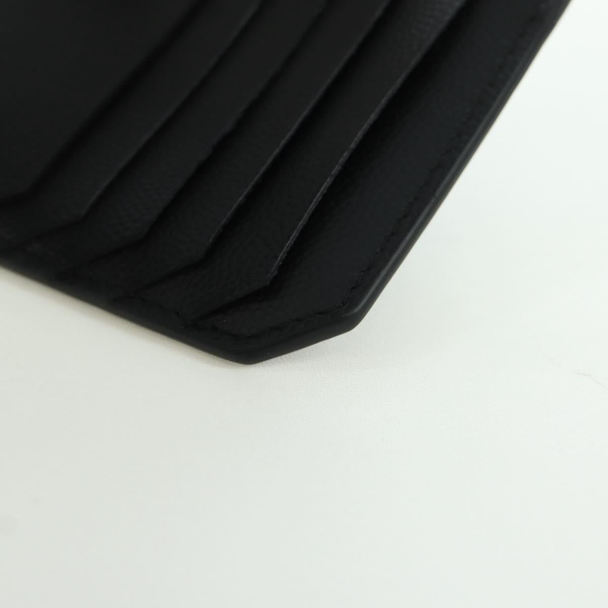 SAINT LAURENT Card Case Leather Black Auth 168835M