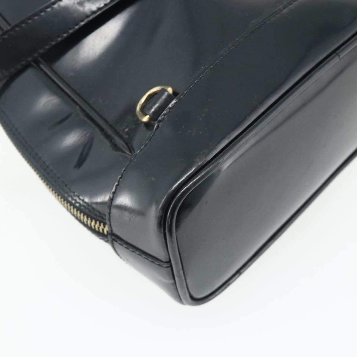 GUCCI Bamboo Shoulder Bag Patent Leather Black Gold 003 2113 0127 Auth 168840