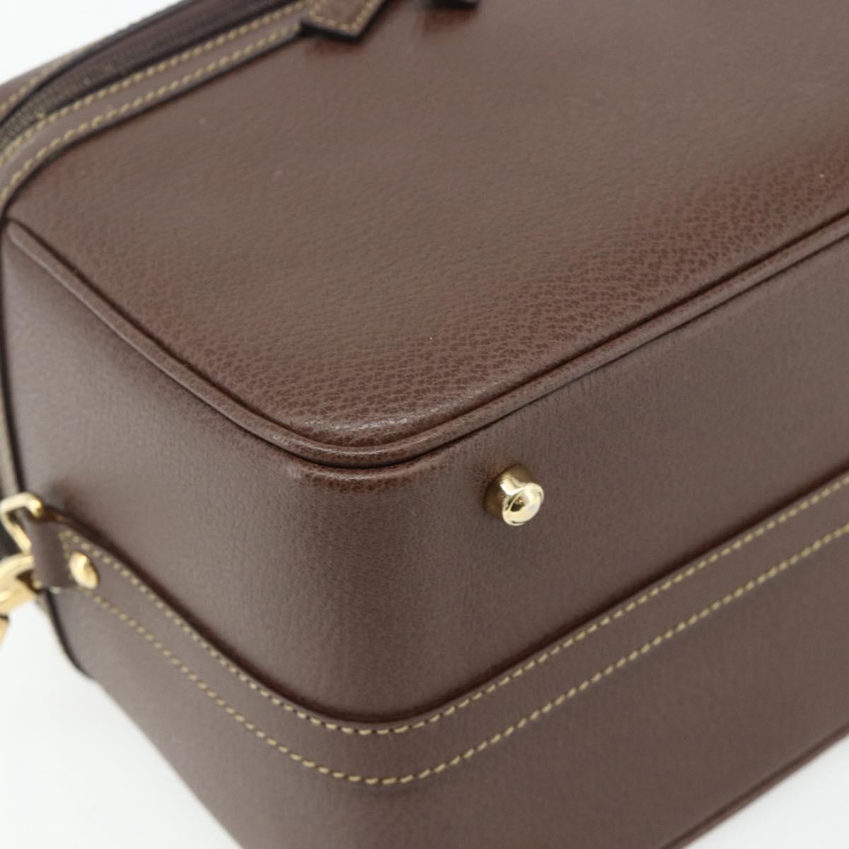 GUCCI Bamboo Hand Bag Leather 2way Brown Gold 013 2122 2491 Auth 168841