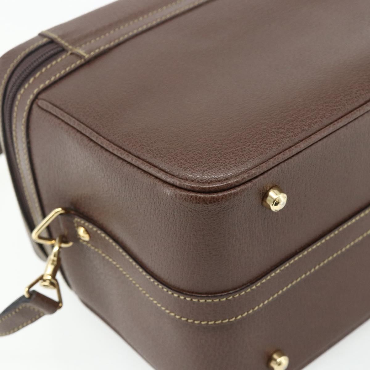 GUCCI Bamboo Hand Bag Leather 2way Brown Gold 013 2122 2491 Auth 168841