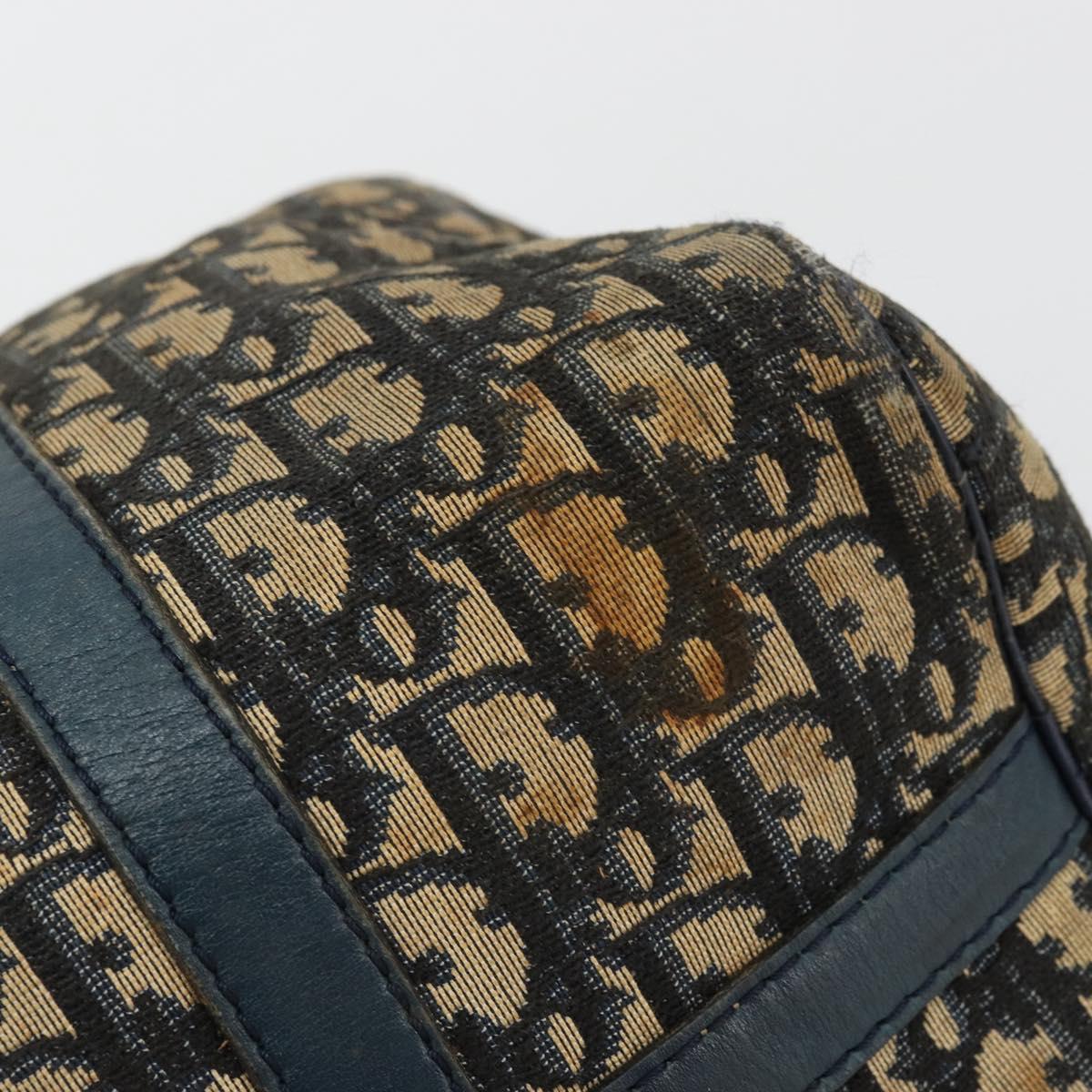 Christian Dior Trotter Canvas Hand Bag Navy Silver Auth 168844