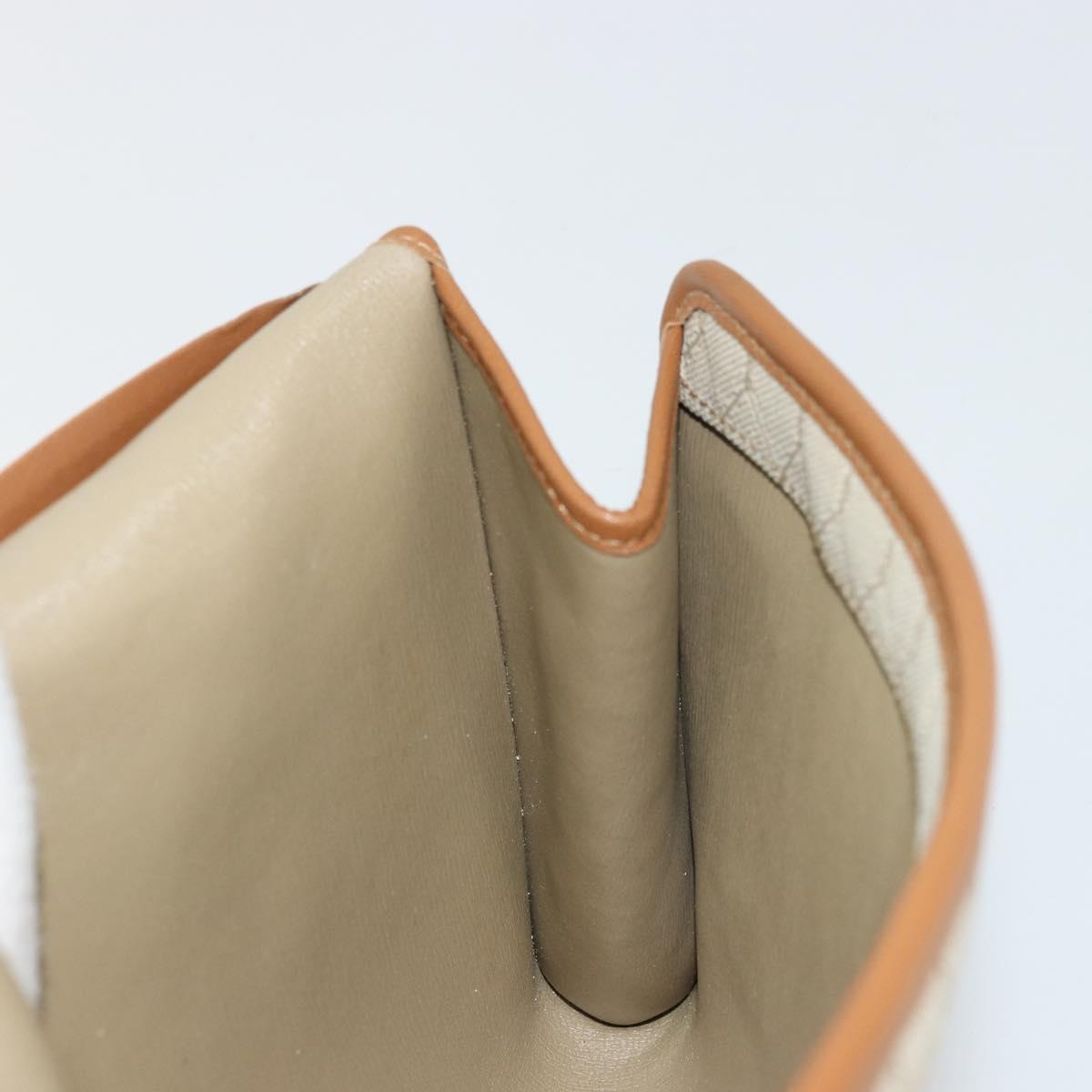 Christian Dior Honeycomb Canvas Shoulder Bag Beige Gold Auth 168850
