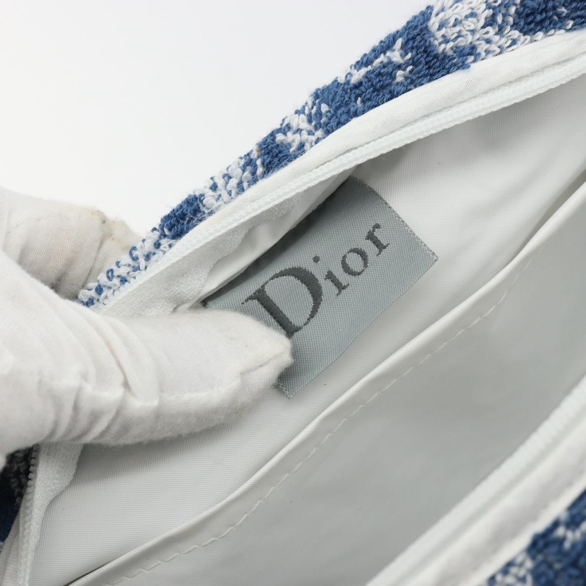 Christian Dior Trotter Canvas Hand Bag Pile Blue Auth 168851A