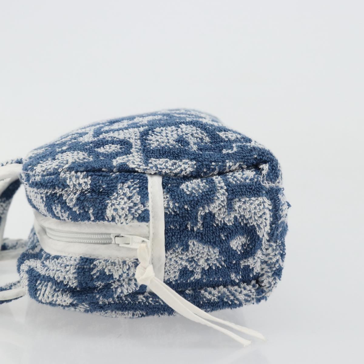 Christian Dior Trotter Canvas Hand Bag Pile Blue Auth 168851A
