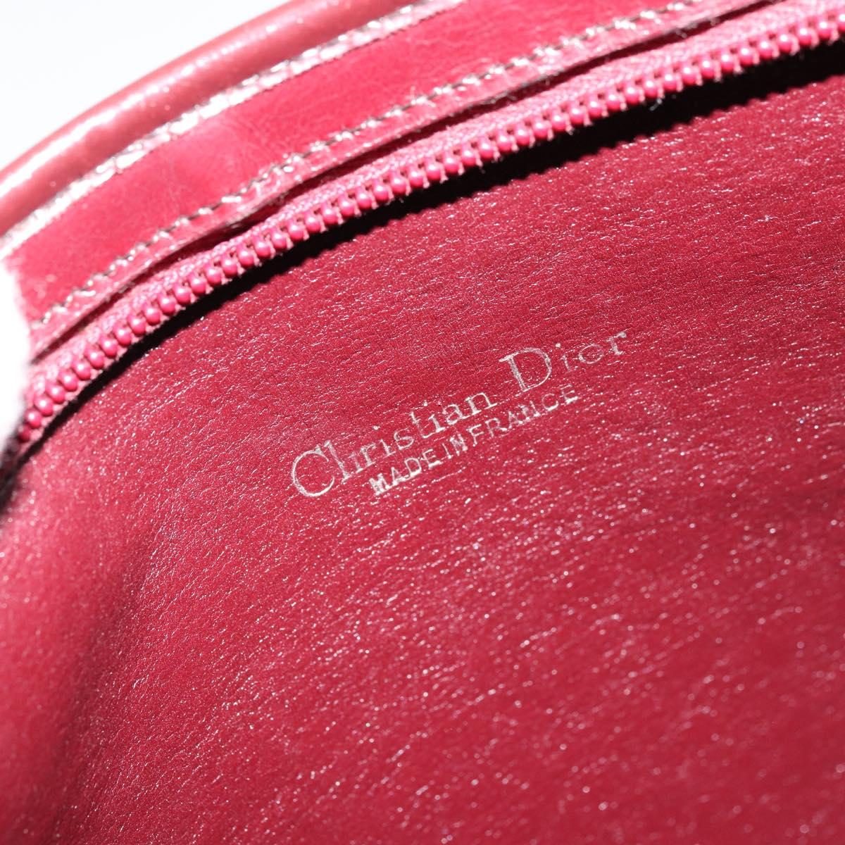 Christian Dior Trotter Canvas Shoulder Bag Red Gold Auth 168852