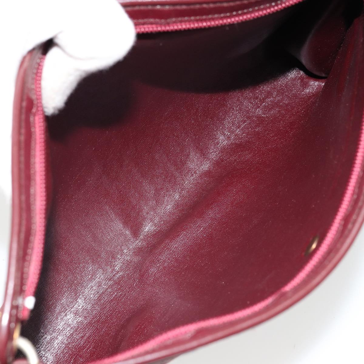 Christian Dior Trotter Canvas Shoulder Bag Red Gold Auth 168852