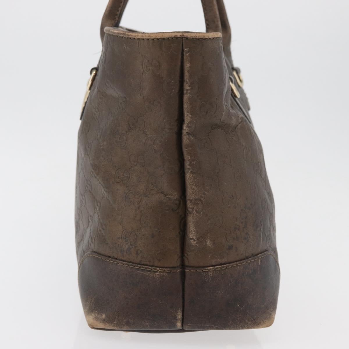 GUCCI GG Canvas Guccissima Bamboo Bag Leather Brown Gold 269956 Auth 168862A