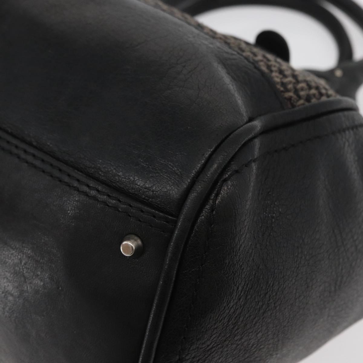 Chloe Paddington Hand Bag Canvas Black Brown Silver Auth 168864A