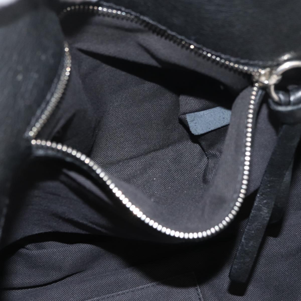 Chloe Paddington Hand Bag Canvas Black Brown Silver Auth 168864A