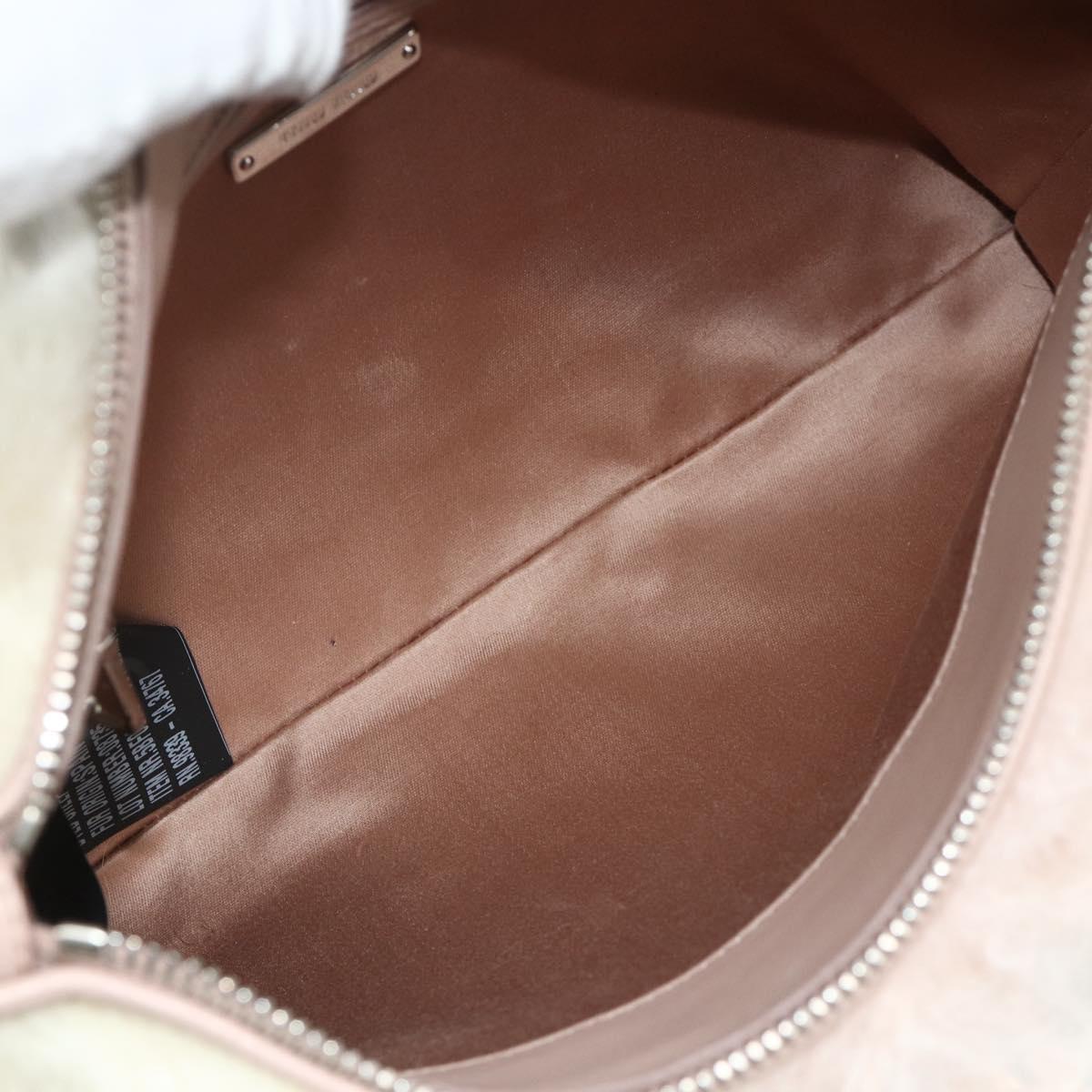 Miu Miu Chain Shoulder Bag Fur Pink White Green Auth 168873A