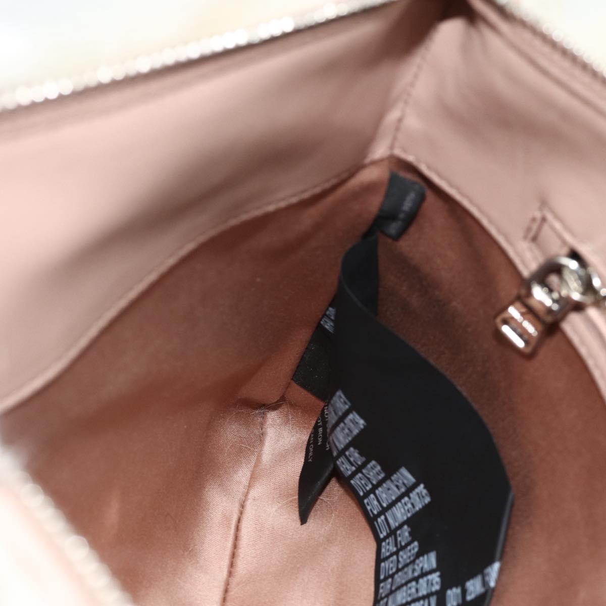 Miu Miu Chain Shoulder Bag Fur Pink White Green Auth 168873A