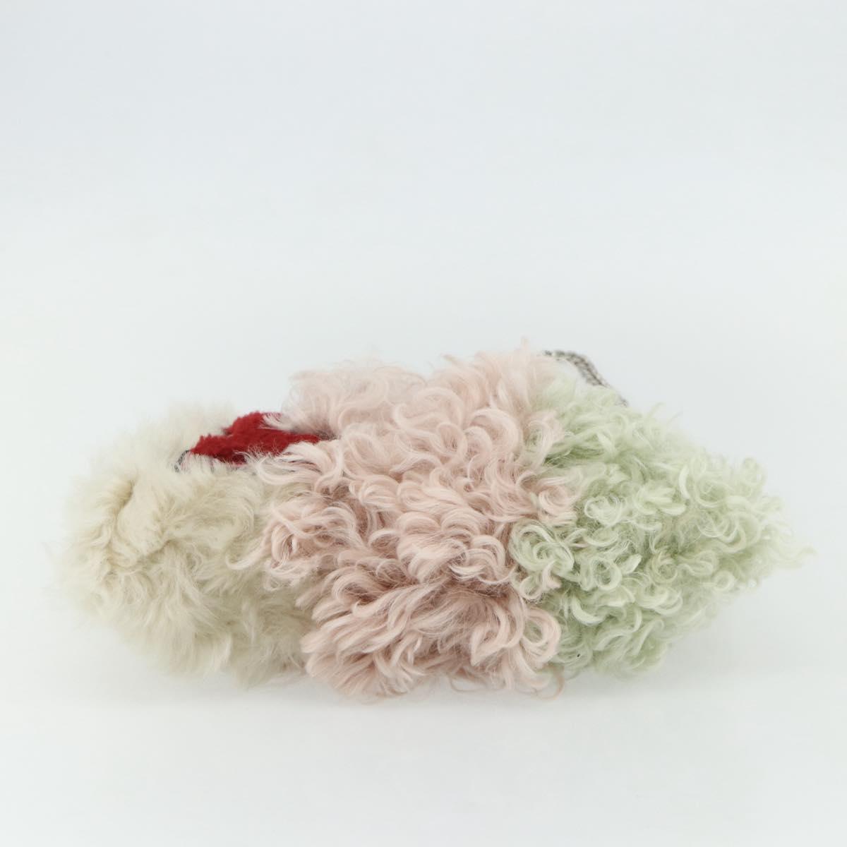 Miu Miu Chain Shoulder Bag Fur Pink White Green Auth 168873A