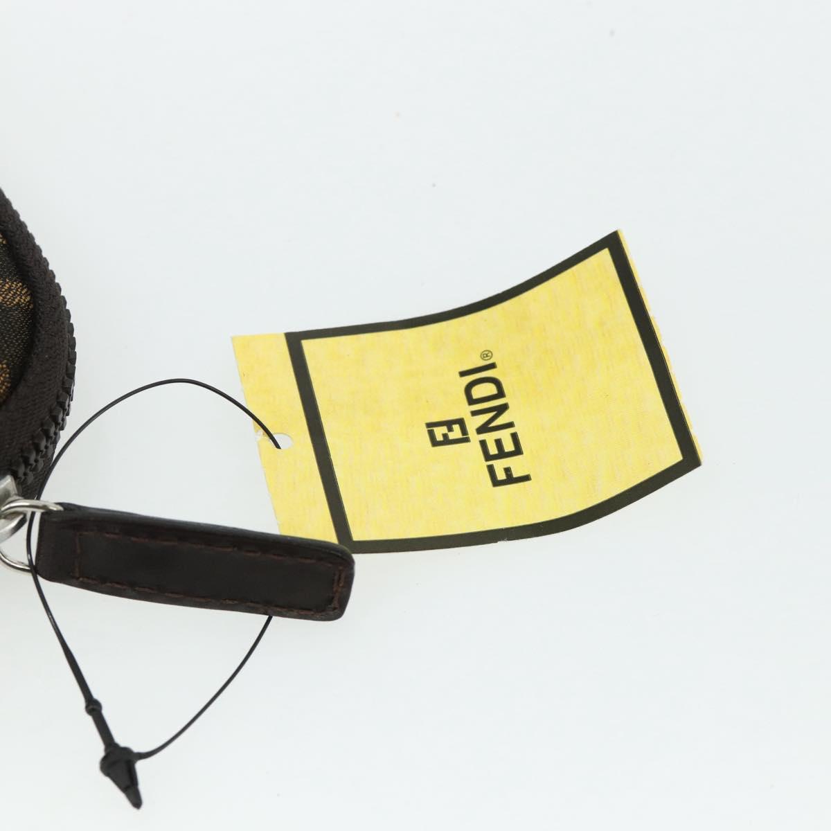 FENDI Zucca Canvas Pouch Black Brown Auth 168874