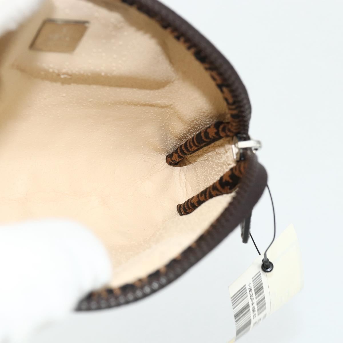 FENDI Zucca Canvas Pouch Black Brown Auth 168874