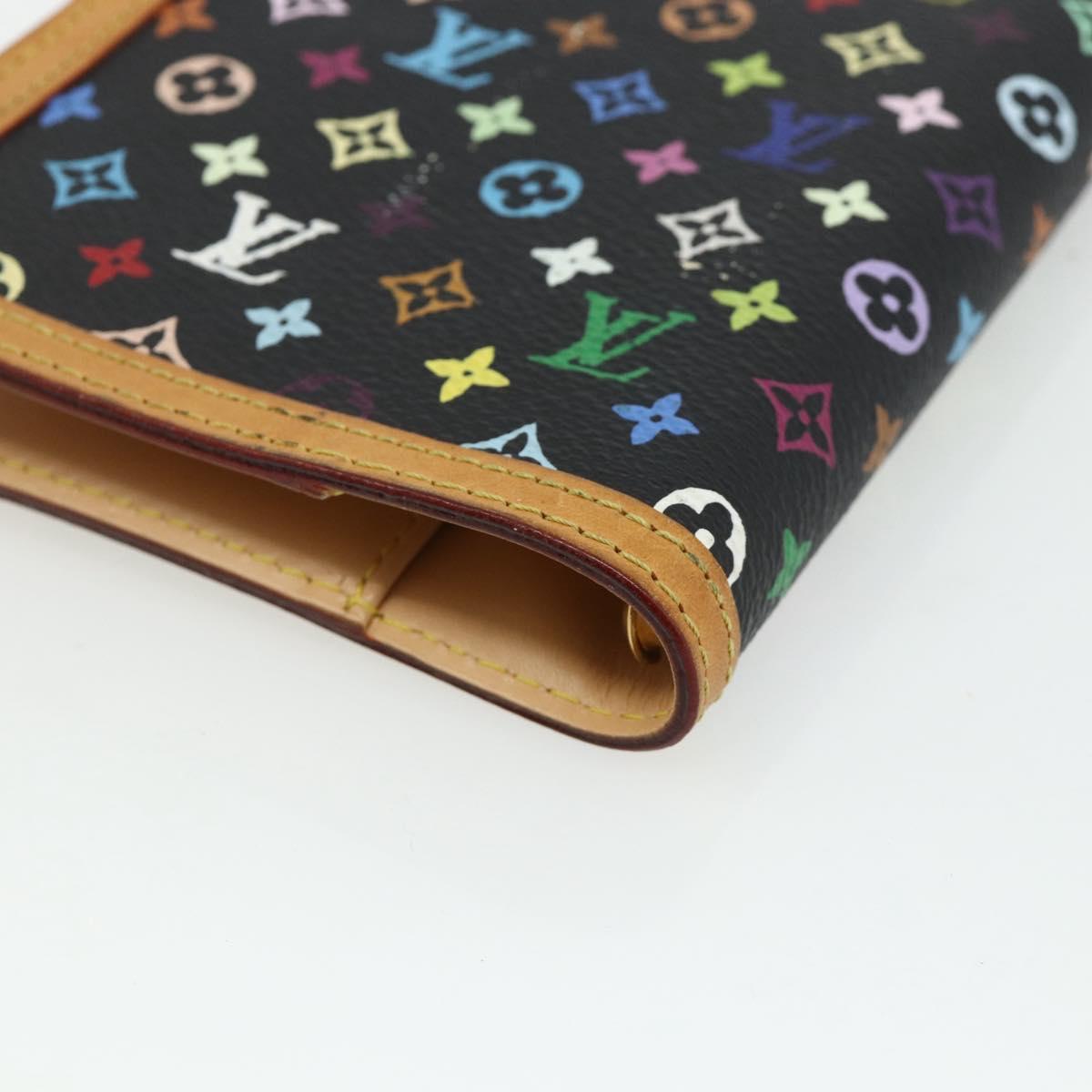 LOUIS VUITTON Multicolor Agenda PM Day Planner Cover Black R20895 Auth 168878A
