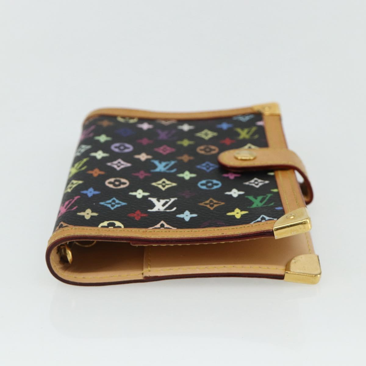 LOUIS VUITTON Multicolor Agenda PM Day Planner Cover Black R20895 Auth 168878A