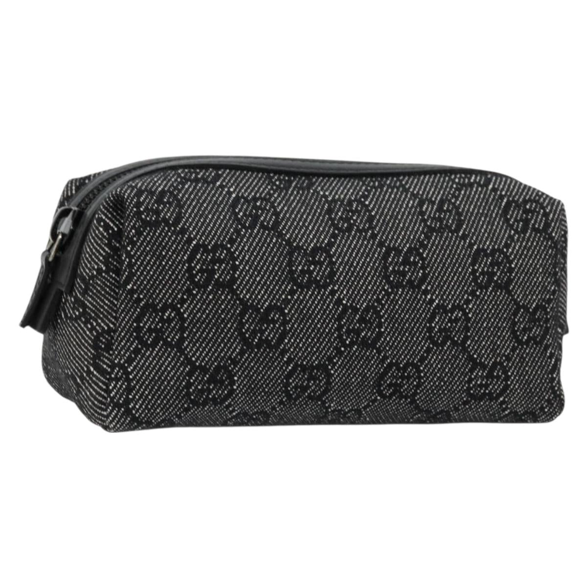 GUCCI GG Canvas Pouch Black 29596 Auth 168883A