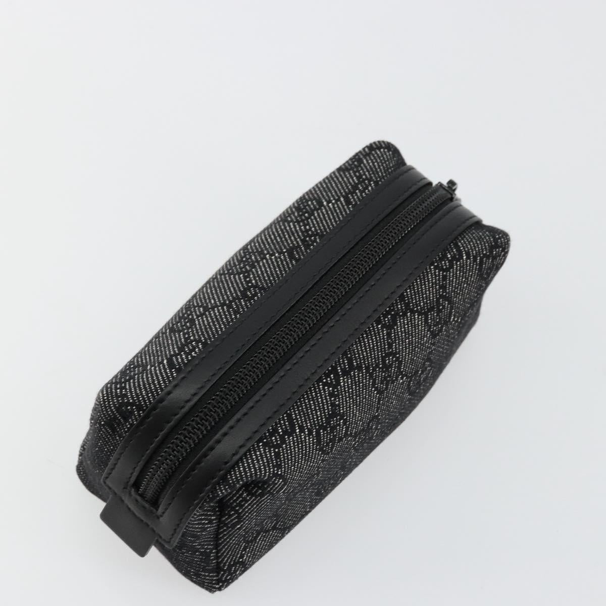GUCCI GG Canvas Pouch Black 29596 Auth 168883A