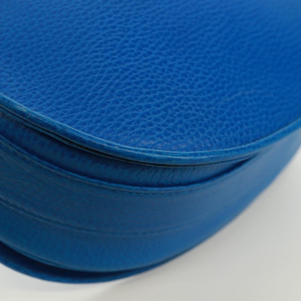 CARTIER Must Line Shoulder Bag Leather Blue Gold Auth 168927V