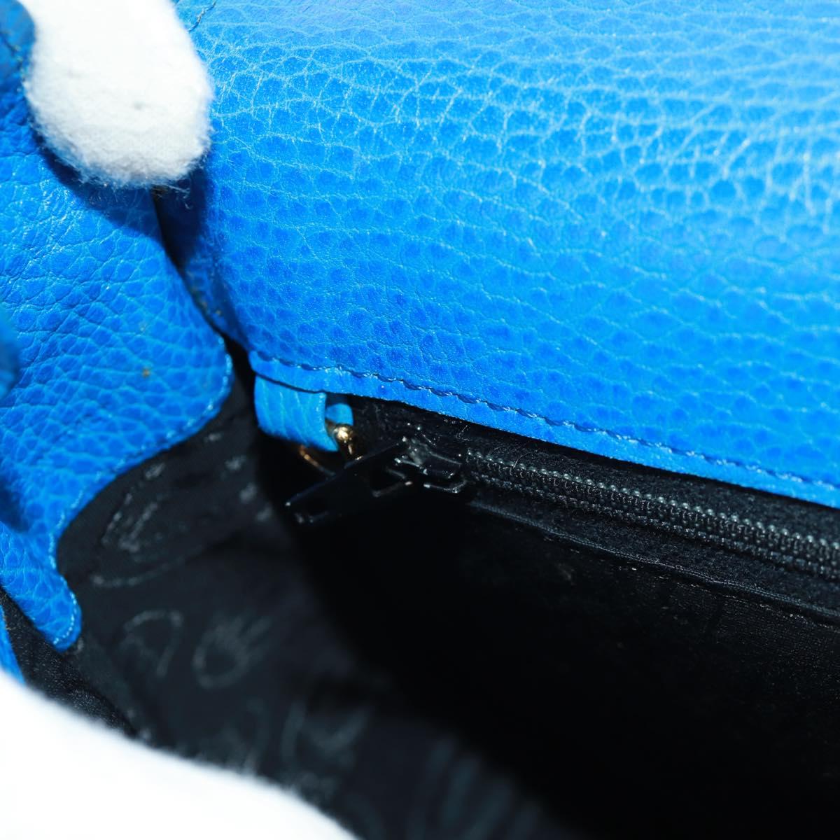 CARTIER Must Line Shoulder Bag Leather Blue Gold Auth 168927V