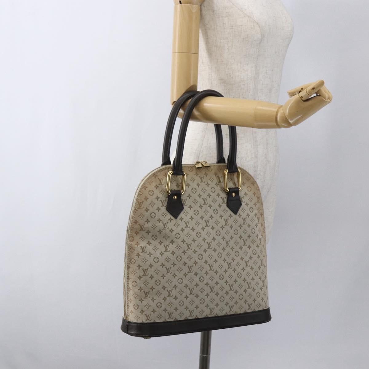 LOUIS VUITTON Monogram Mini Alma Haut Hand Bag Khaki M92203 LV Auth 168931