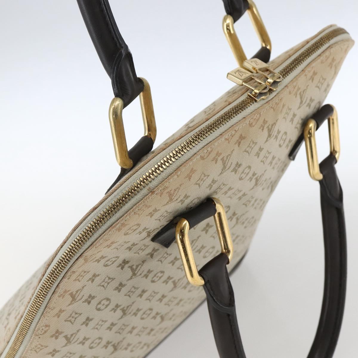 LOUIS VUITTON Monogram Mini Alma Haut Hand Bag Khaki M92203 LV Auth 168931