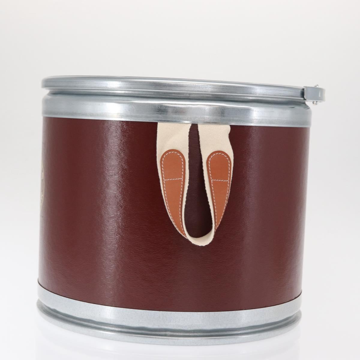 HERMES Box Small Box Storage Box metal Bordeaux Auth 168946M