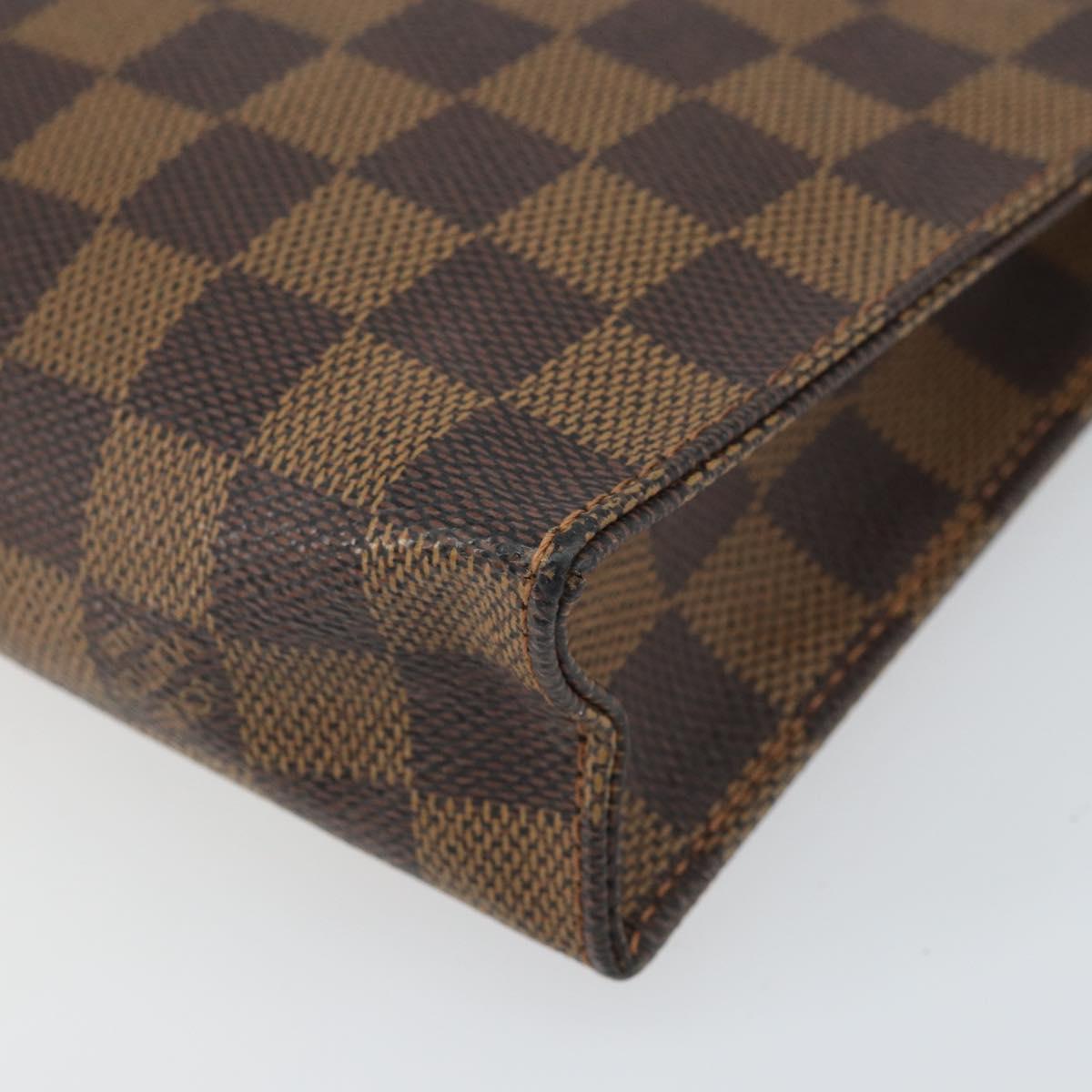 LOUIS VUITTON Damier Ebene Poche Toilette 26 Pouch N47543 LV Auth 168948