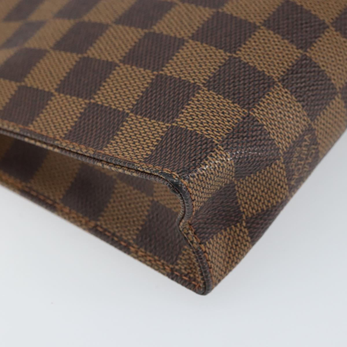 LOUIS VUITTON Damier Ebene Poche Toilette 26 Pouch N47543 LV Auth 168948