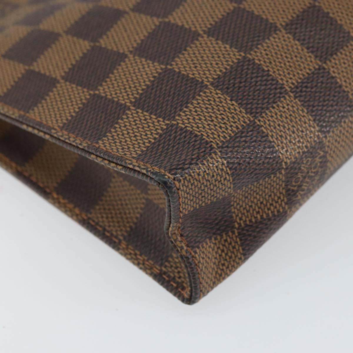 LOUIS VUITTON Damier Ebene Poche Toilette 26 Pouch N47543 LV Auth 168948