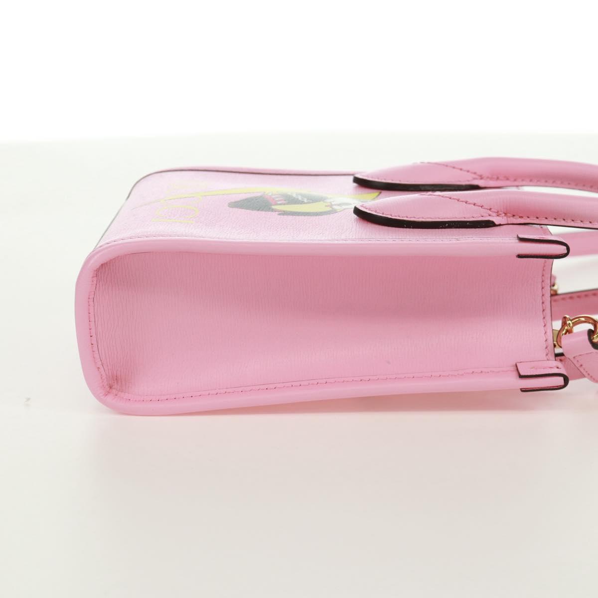 GUCCI Hand Bag Leather 2way Pink Gold 671623 Auth 168965M