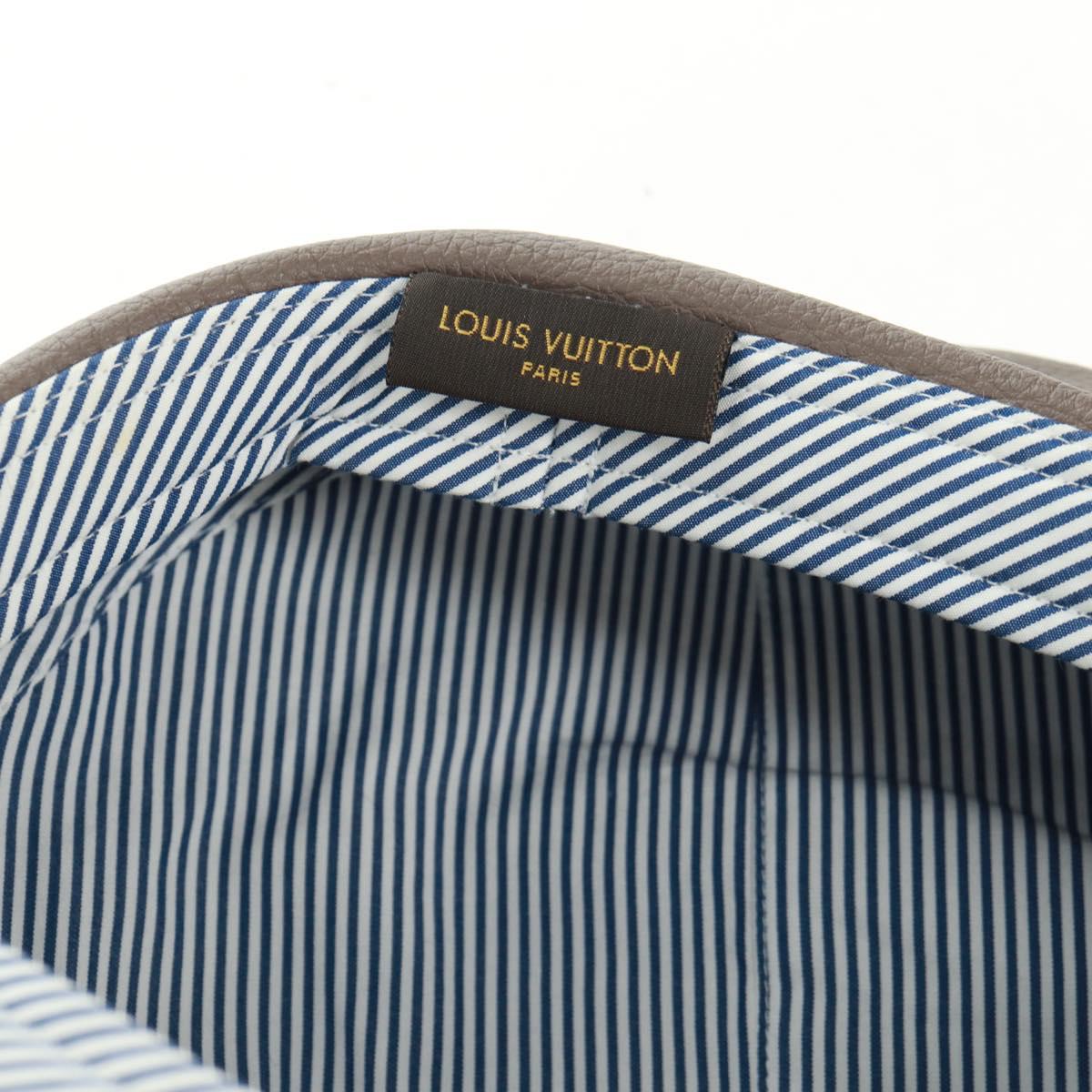 LOUIS VUITTON Cap Leather Beige LV Auth 168997M