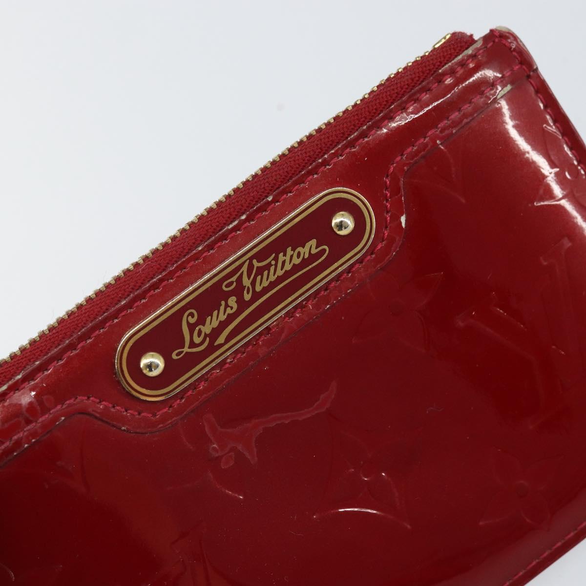 LOUIS VUITTON Vernis Pochette Cle NM Purse Rouge Grunadine M91737 LV Auth 168999