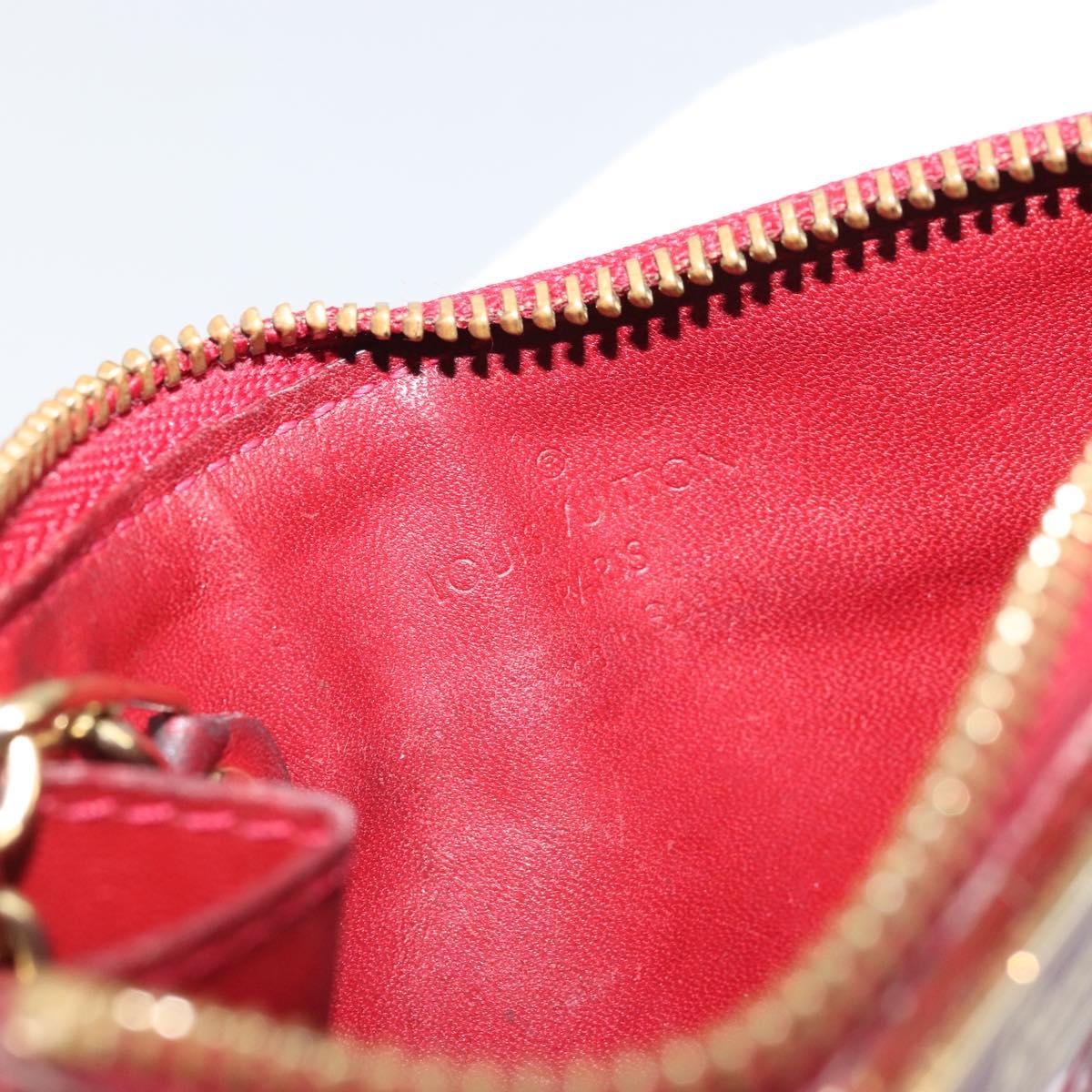 LOUIS VUITTON Vernis Pochette Cle NM Purse Rouge Grunadine M91737 LV Auth 168999