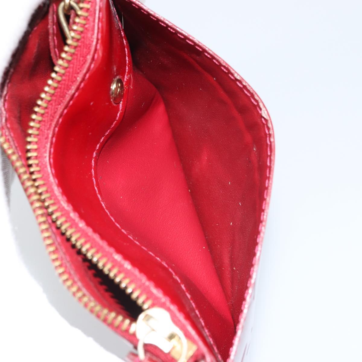 LOUIS VUITTON Vernis Pochette Cle NM Purse Rouge Grunadine M91737 LV Auth 168999