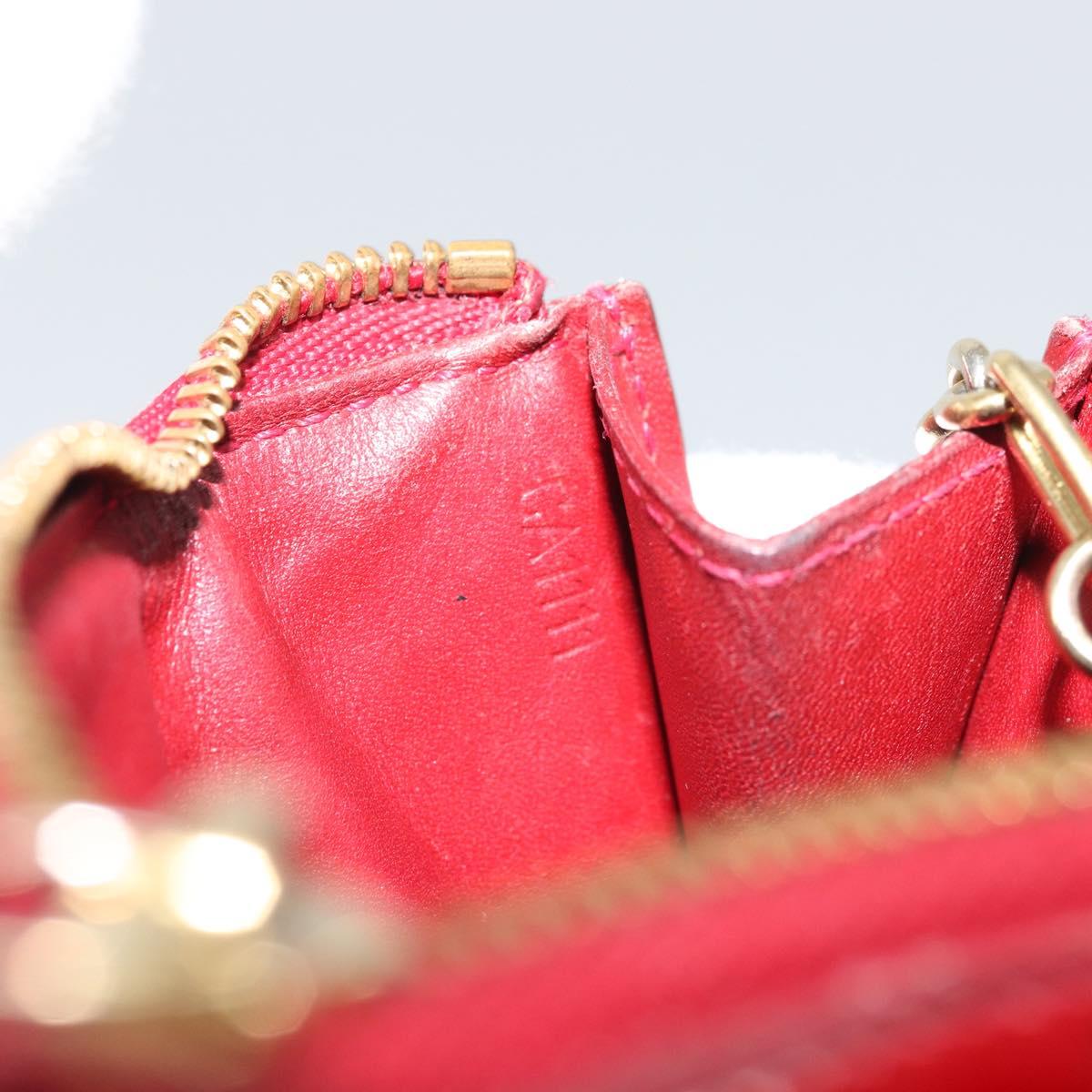LOUIS VUITTON Vernis Pochette Cle NM Purse Rouge Grunadine M91737 LV Auth 168999