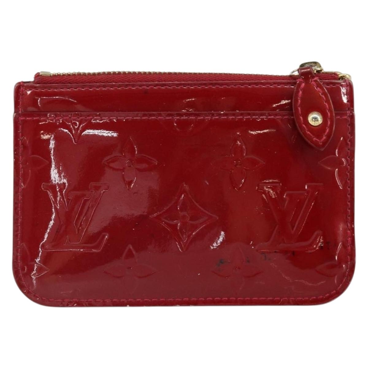 LOUIS VUITTON Vernis Pochette Cle NM Purse Rouge Grunadine M91737 LV Auth 168999