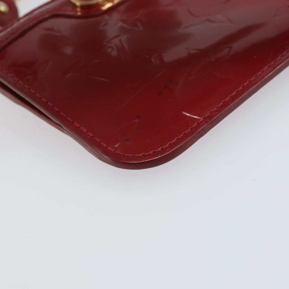 LOUIS VUITTON Vernis Pochette Cle NM Purse Rouge Grunadine M91737 LV Auth 168999