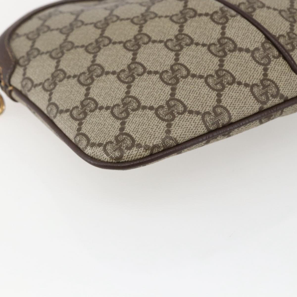 GUCCI GG Supreme Web Sherry Line Bag PVC Beige Gold 904 02 047 Auth 169025