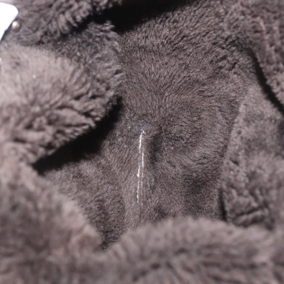 Salvatore Ferragamo Gancini Hand Bag Mouton Gray Auth 169029