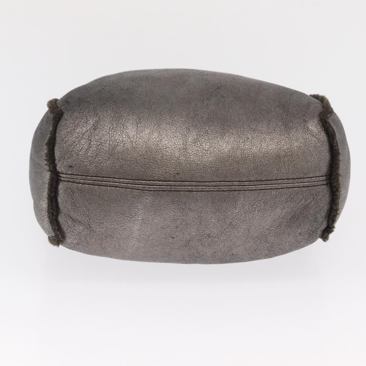 Salvatore Ferragamo Gancini Hand Bag Mouton Gray Auth 169029