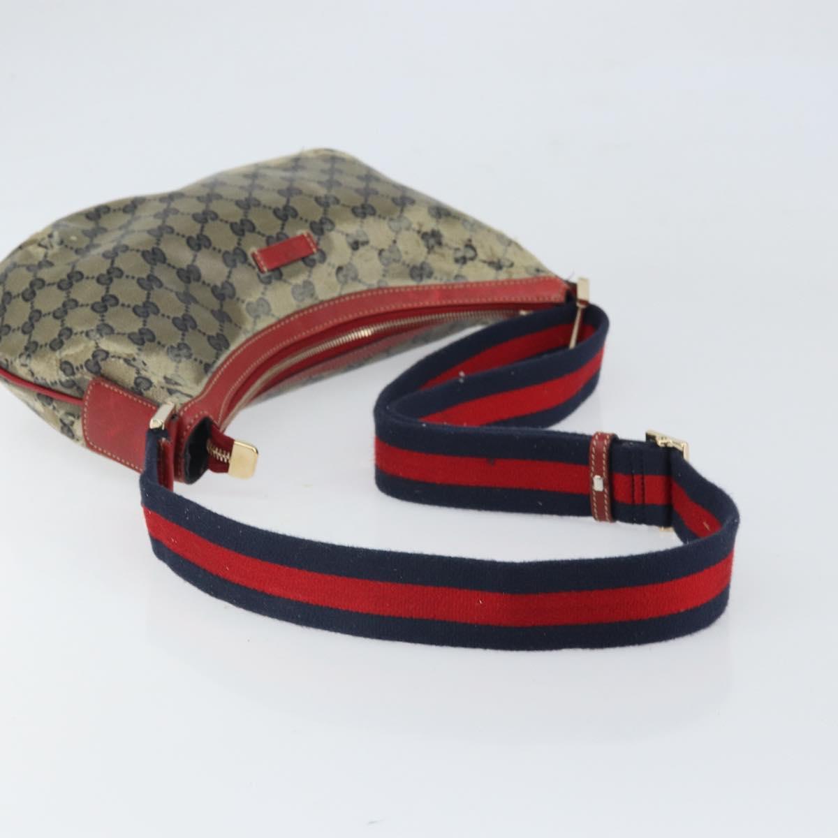 GUCCI GG Crystal Shoulder Bag Coated Canvas Navy Gold 181092 Auth 169036