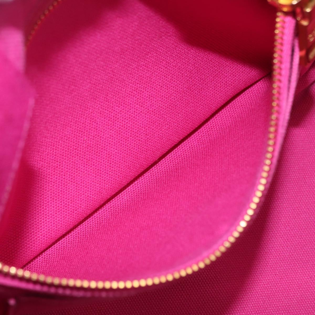 PRADA Canapa MM Hand Bag Canvas Pink Gold Auth 169038