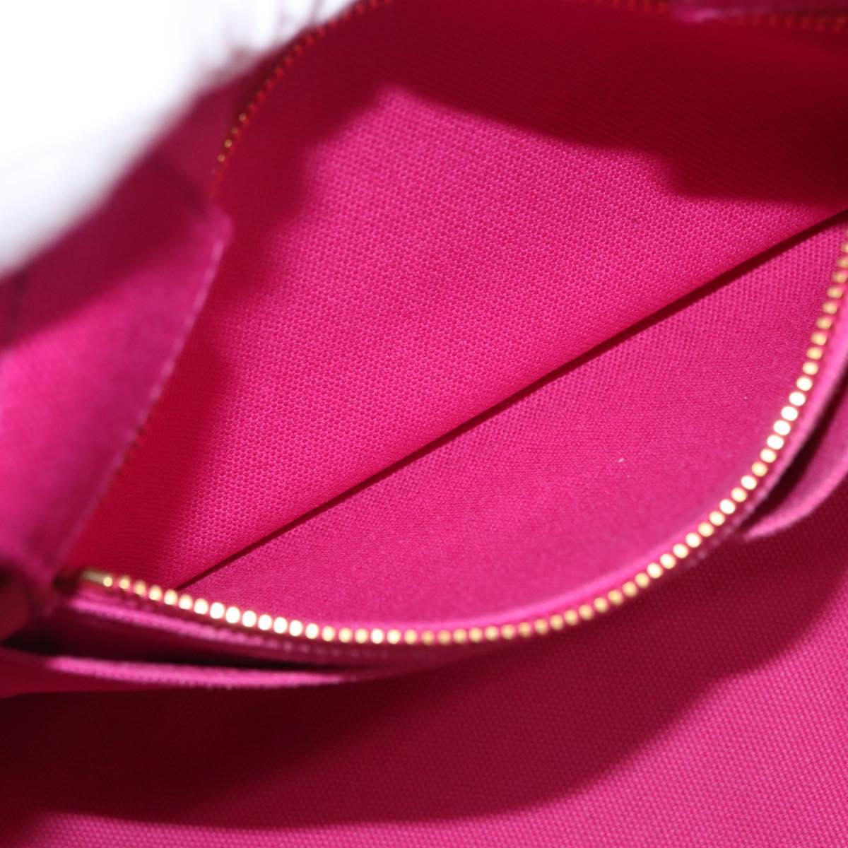 PRADA Canapa MM Hand Bag Canvas Pink Gold Auth 169038