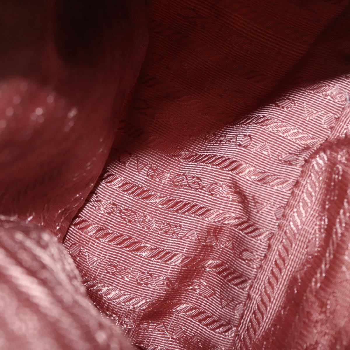 PRADA Shoulder Bag Nylon Beige Silver Auth 169041